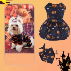 Dog Cat Sweatshirt Dress Dog Bandana Party Funny Winter Breathable Soft Washable Comfortable Outdoor Halloween Casual Daily Dog Clothing for Bichon Frise Pomeranian Baby Pet Papillon Small