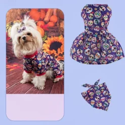 Dog Cat Sweatshirt Dress Dog Bandana Party Funny Winter Breathable Soft Washable Comfortable Outdoor Halloween Casual Daily Dog Clothing for Bichon Frise Pomeranian Baby Pet Papillon Small