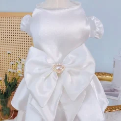 Dog Cat Wedding Dress Fashion Party Winter Breathable Soft Washable Comfortable Outdoor Wedding Party Casual Daily Dog Clothing for Bichon Frise Pomeranian Baby Pet Papillon Small