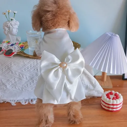 Dog Cat Wedding Dress Fashion Party Winter Breathable Soft Washable Comfortable Outdoor Wedding Party Casual Daily Dog Clothing for Bichon Frise Pomeranian Baby Pet Papillon Small