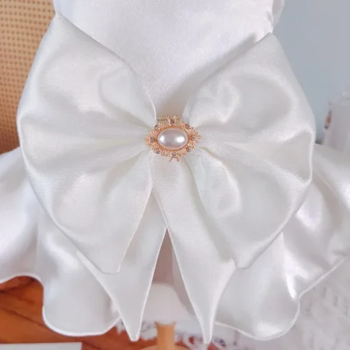 Dog Cat Wedding Dress Fashion Party Winter Breathable Soft Washable Comfortable Outdoor Wedding Party Casual Daily Dog Clothing for Bichon Frise Pomeranian Baby Pet Papillon Small
