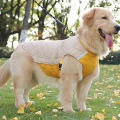 Dog Coat Jacket Parka Jacket with Harness Reflective Warm Water-Resistant Dog Clothing for Medium Large