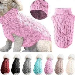 Dog Coat,Nmch Small Dog Sweaterss Knitted Pet Cat Dog Sweaters Warm Dog Sweatshirt Dog Winter Clothes Kitten Puppy Turtleneck Dog Sweaters(Blue,L)