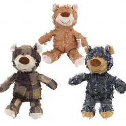 Dog Companion For Heavy Chewers,Indestructible Bear Dog Toy- Durable Squeaky Plush Toy, Unbreakable and Robust for Aggressive Chewers