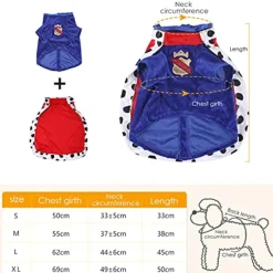 Dog Costume,Dog Costume Clothes 2 Pack Pet Dog Soft Cape Clothes with Kings Crown and Cape for Small Large Dogs Cats Dog Cat Costume for halloween