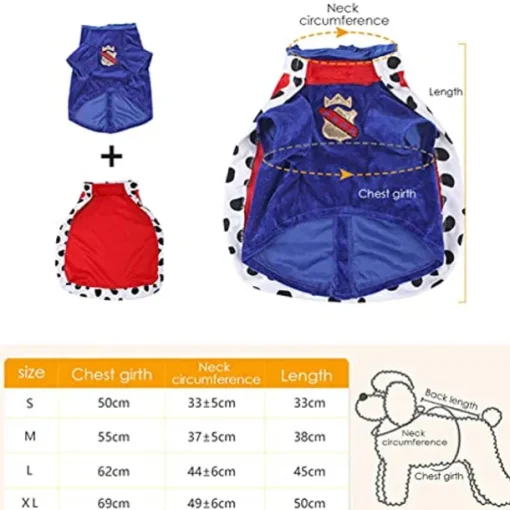 Dog Costume,Dog Costume Clothes 2 Pack Pet Dog Soft Cape Clothes with Kings Crown and Cape for Small Large Dogs Cats Dog Cat Costume for halloween