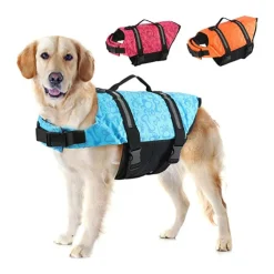 Dog Dog Life Jacket Reflective Adjustable Sports & Outdoors Safety Beach Pool Dog Clothing for Husky Golden Retriever Bichon Frise Pomeranian Small