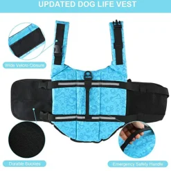 Dog Dog Life Jacket Reflective Adjustable Sports & Outdoors Safety Beach Pool Dog Clothing for Husky Golden Retriever Bichon Frise Pomeranian Small