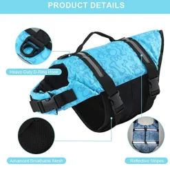 Dog Dog Life Jacket Reflective Adjustable Sports & Outdoors Safety Beach Pool Dog Clothing for Husky Golden Retriever Bichon Frise Pomeranian Small