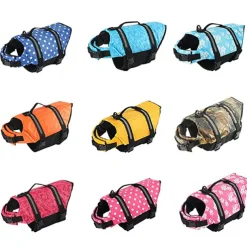 Dog Dog Life Jacket Reflective Adjustable Sports & Outdoors Safety Beach Pool Dog Clothing for Husky Golden Retriever Bichon Frise Pomeranian Small