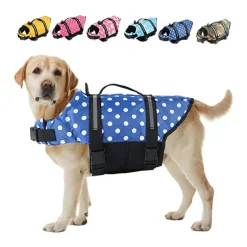 Dog Dog Life Jacket Reflective Adjustable Sports & Outdoors Safety Beach Pool Dog Clothing for Husky Golden Retriever Bichon Frise Pomeranian Small