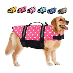 Dog Dog Life Jacket Reflective Adjustable Sports & Outdoors Safety Beach Pool Dog Clothing for Husky Golden Retriever Bichon Frise Pomeranian Small