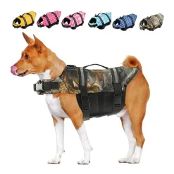 Dog Dog Life Jacket Reflective Adjustable Sports & Outdoors Safety Beach Pool Dog Clothing for Husky Golden Retriever Bichon Frise Pomeranian Small