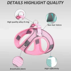 Dog Harness for Small Medium Dogs No Pull Puppy Harness and Leash Set Puppy Harness for Small Dogs Step in Harness for Small Dogs Small Dog Harness mesh Dog Harness.