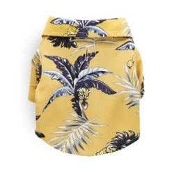Dog Hawaiian Shirt 2 Pieces Puppy Clothes for Small Medium Large Dogs Boy Breathable Coconut Tree Dog T-Shirt Pet Apparel Cat Outfit for Chihuahua Yorkie Costume Clothing (Small, 1)