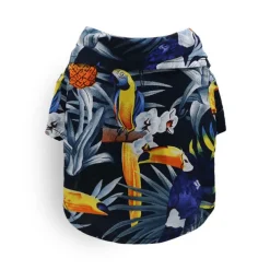 Dog Hawaiian Shirt 2 Pieces Puppy Clothes for Small Medium Large Dogs Boy Breathable Coconut Tree Dog T-Shirt Pet Apparel Cat Outfit for Chihuahua Yorkie Costume Clothing (Small, 1)