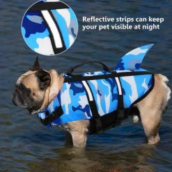 Dog Life Vest Dog Life Jacket Reflective Adjustable Safety Beach Pool Dog Clothing