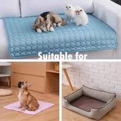 Dog Mat Cooling Summer Pad Mat For Dogs Cat Blanket Sofa Breathable Pet Dog Bed Summer Washable For Small Medium Large Dogs Car