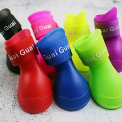 Dog Pets N / A Boots / Shoes Waterproof Solid Colored For Pets PU Leather slip resistant Purple