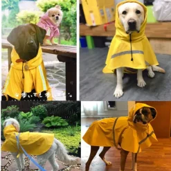 Dog Rain Coat Rain Jacket Fashion Reflective Sports & Outdoors Safety Beach Pool Dog Clothing for Husky Golden Retriever Bichon Frise Pomeranian Small