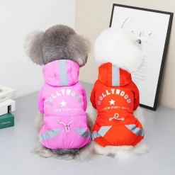 Dog Rain Coat Rain Jacket Fashion Cute Reflective Waterproof Soft Washable Comfortable Outdoor Casual Daily Dog Clothing for Bichon Frise Pomeranian Baby Pet Papillon Small