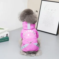 Dog Rain Coat Rain Jacket Fashion Cute Reflective Waterproof Soft Washable Comfortable Outdoor Casual Daily Dog Clothing for Bichon Frise Pomeranian Baby Pet Papillon Small