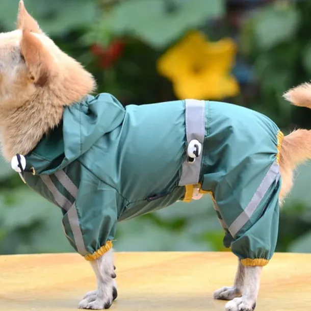 Dog Rain Coat Raincoat Puppy Clothes Rain Jacket Waterproof Windproof Waterproof Outdoor Dog Clothing for Bulldog Shiba Inu Pug Chihuahua Small