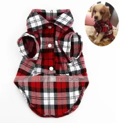 Dog Shirt Stripes Check Dog Clothing for Pug Poodle Chihuahua Baby Pet Small