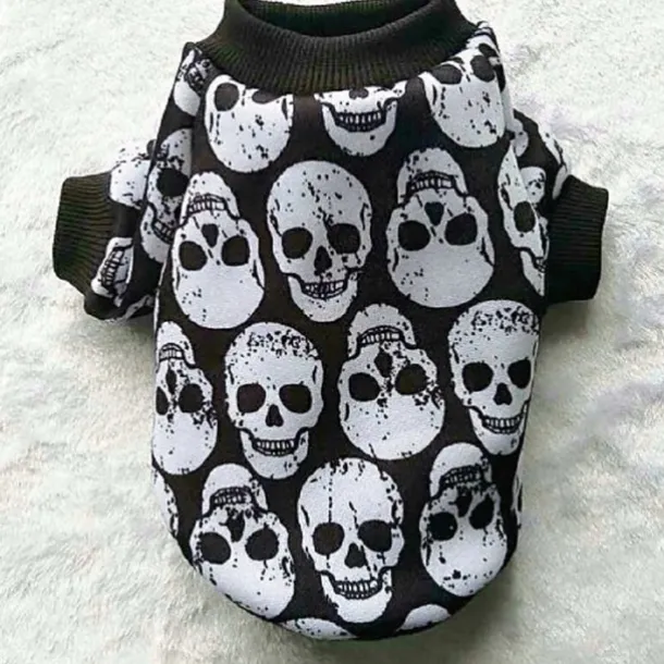 Dog Shirt Sweatshirt Skull Dog Clothes Puppy Clothes Dog Outfits Multicolor Black Sweatshirts Dog XS