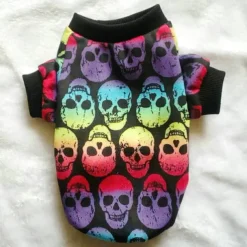 Dog Shirt Sweatshirt Skull Dog Clothes Puppy Clothes Dog Outfits Multicolor Black Sweatshirts Dog XS