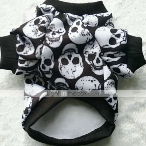 Dog Shirt Sweatshirt Skull Dog Clothes Puppy Clothes Dog Outfits Multicolor Black Sweatshirts Dog XS