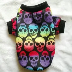 Dog Shirt Sweatshirt Skull Dog Clothes Puppy Clothes Dog Outfits Multicolor Black Sweatshirts Dog XS