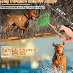 Dog Shock Collar Dog Training Collar With Remote 2000ft Waterproof Rechargeable Electric Training Collar