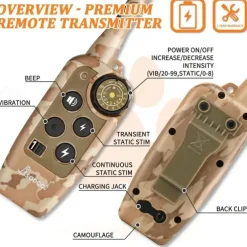 Dog Shock Collar Dog Training Collar With Remote 2000ft Waterproof Rechargeable Electric Training Collar