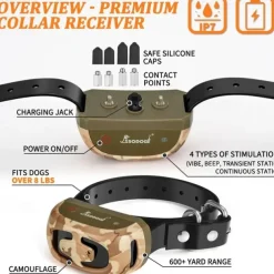 Dog Shock Collar Dog Training Collar With Remote 2000ft Waterproof Rechargeable Electric Training Collar