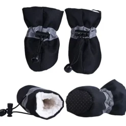 Dog Shoes,Dog Boots / Shoes Socks Warm Cute Solid Colored For Pets Cotton Black Pet Shoes Foot Cover Dog Boots