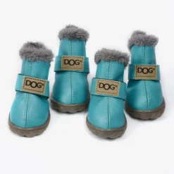 Dog Shoes,Dog Boots / Shoes Keep Warm Faux Leather Solid Colored Leather For Pets PU Leather Silver Gray Dog Boots