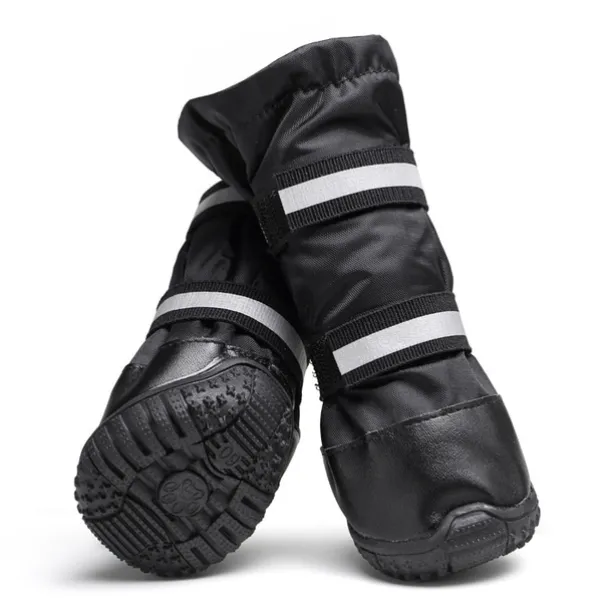 Dog Shoes,Dog Boots Waterproof Shoes For Large Dogs,dog Boots Warm Lining Nonslip Rubber Sole For Snow Winter,anti-slip Sole Pet Paw Protectors 4pcs (l, Blue) Dog Boots