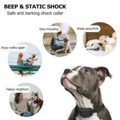 Dog Training Anti Bark Collar Shock Collar Anti Bark Device Simple Dog Multi-functional Dog Cat Pets Waterproof Anti Bark Automatic Rechargable Safety Nylon Behaviour Aids For Pets