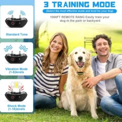 Dog Training Anti Bark Device Shock Collar For Dogs With Remote Remote Controlled Adjustable Electronic 2 Receiver Rechargeable Dog Shock Collar 3 Modes Beep Vibration Dog Pets Waterproof Rechargable