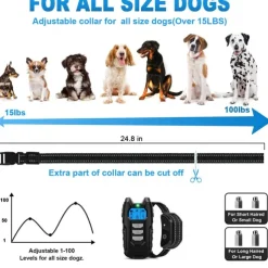 Dog Training Anti Bark Device Shock Collar For Dogs With Remote Remote Controlled Adjustable Electronic 2 Receiver Rechargeable Dog Shock Collar 3 Modes Beep Vibration Dog Pets Waterproof Rechargable