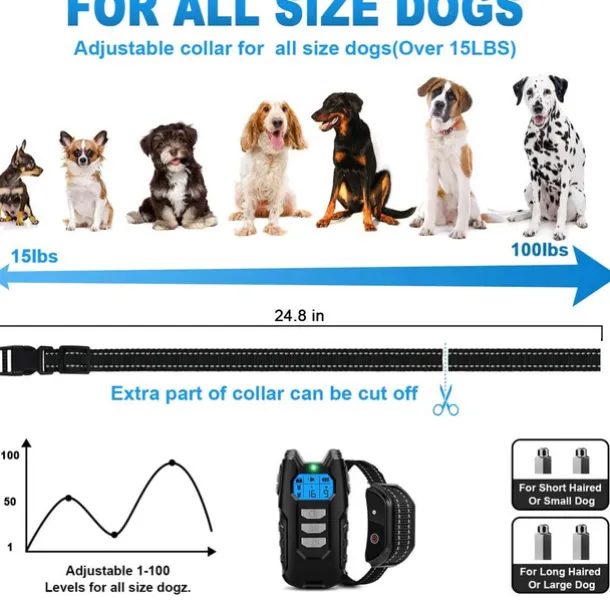 Dog Training Anti Bark Device Shock Collar For Dogs With Remote Remote Controlled Adjustable Electronic 2 Receiver Rechargeable Dog Shock Collar 3 Modes Beep Vibration Dog Pets Waterproof Rechargable
