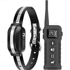 Dog training collar LCD screen display three training modes beeping vibration electric shock with strong torch IP67 waterproof suitable for medium and large dogs With anti loss rope