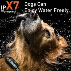 Dog training collar LCD screen display three training modes beeping vibration electric shock with strong torch IP67 waterproof suitable for medium and large dogs With anti loss rope