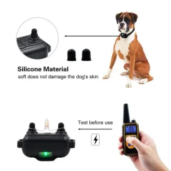 Dog Training Collar Waterproof Rechargeable 2600ft Remote Dog Shock Collar with LED Light Beep Vibration Shock for Medium/Large Breed 2 Electronic Collars Neck Lanyard