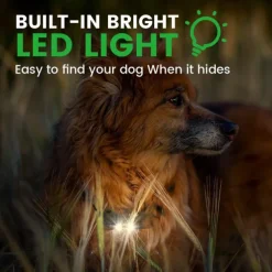 Dog Training Collar Waterproof Rechargeable 2600ft Remote Dog Shock Collar with LED Light Beep Vibration Shock for Medium/Large Breed 2 Electronic Collars Neck Lanyard