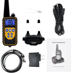 Dog Training Collar Waterproof Rechargeable 2600ft Remote Dog Shock Collar with LED Light Beep Vibration Shock for Medium/Large Breed 2 Electronic Collars Neck Lanyard