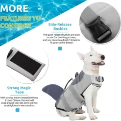 Dog Vest Life Vest Dog Life Jacket Fashion Reflective Sports & Outdoors Safety Beach Pool Dog Clothing for Husky Golden Retriever Bichon Frise Pomeranian Small
