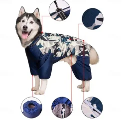 Dog Winter Coat Waterproof Windproof Reflective Dog Jacket Dog Cold Weather Clothes Pet Apparel for Extra Large Dogs