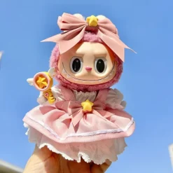 Doll Clothes Suit 7in/17cm Plush Labulabu Doll Clothes Sweet Pink Dress and Headband(WITHOUT Doll)
